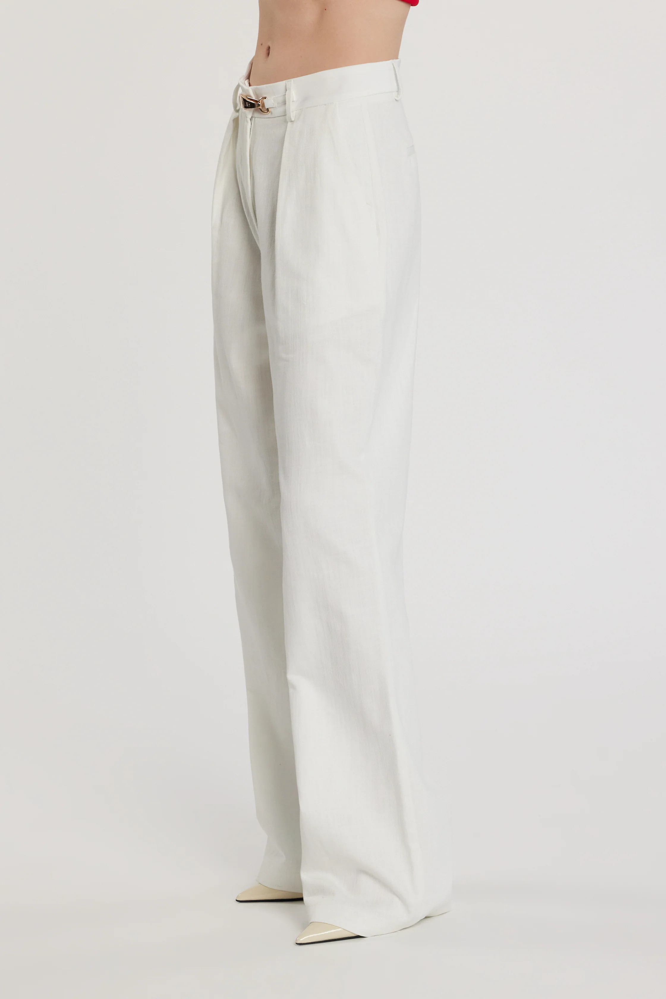 Pantalone ALAIN_S vita alta con tasche francesi più pinces più inserti raso - Image 4