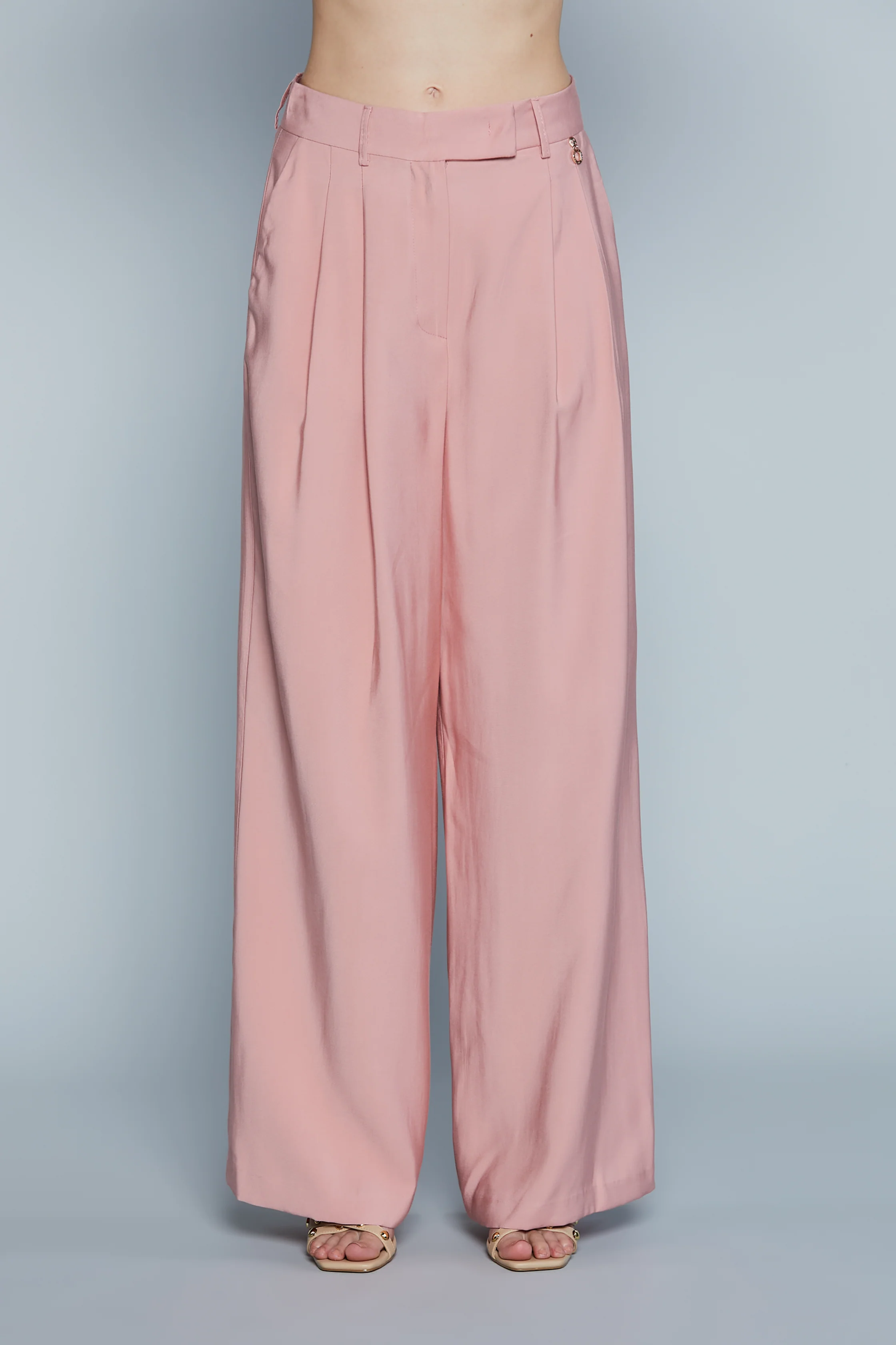 Pantalone ARABIA_C Vita Alta Palazzo Ampio con Pieghe più Tasche Francesi - Image 2