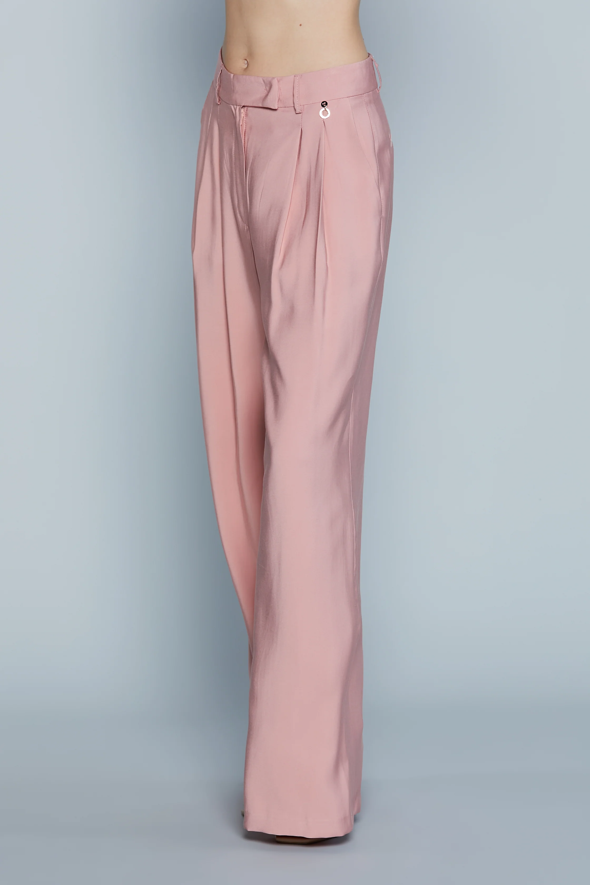 Pantalone ARABIA_C Vita Alta Palazzo Ampio con Pieghe più Tasche Francesi - Image 3