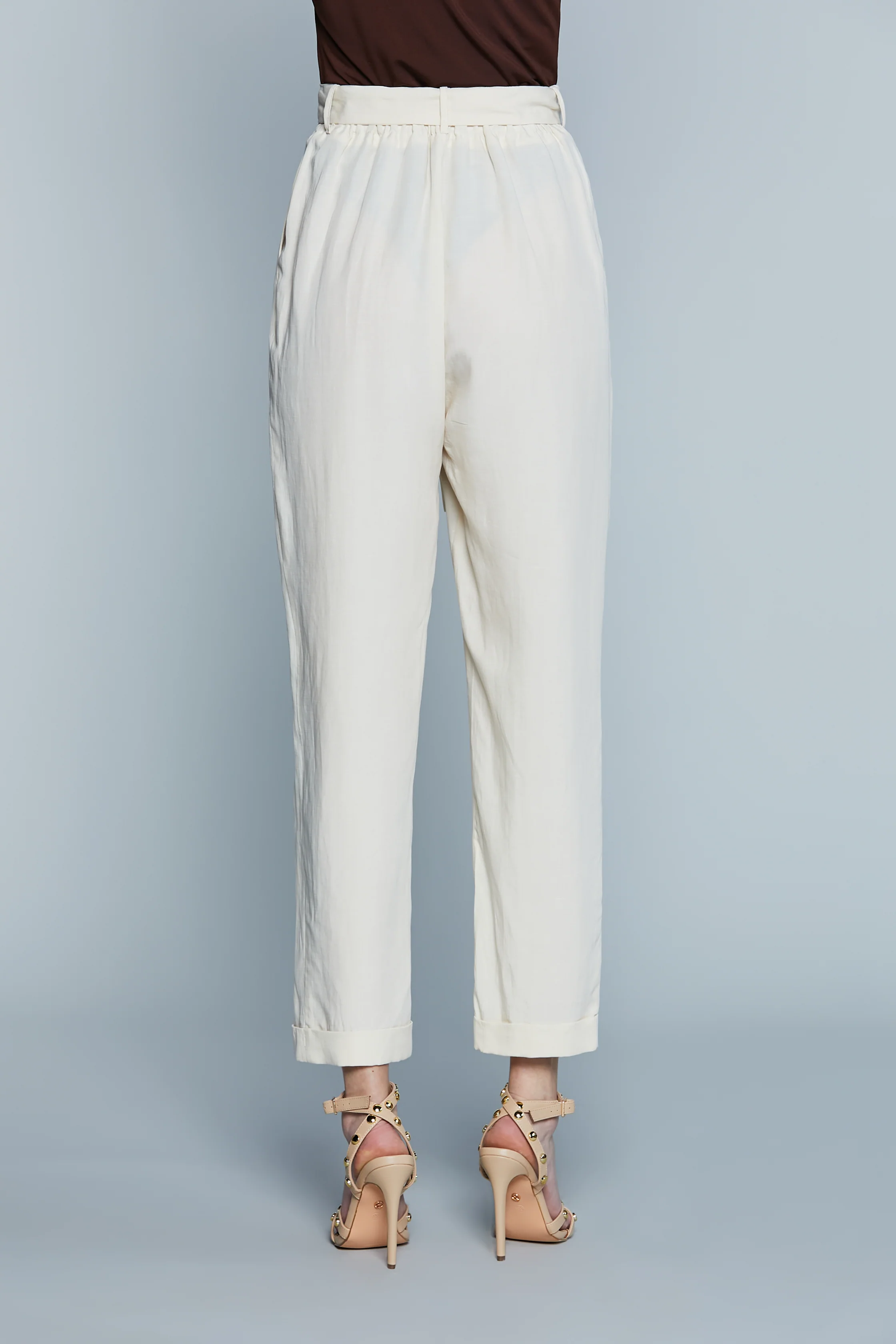 Pantalone BELTIN Vita Alta con Elastico più Cintura con Pinces più Ts Francesi - Image 4