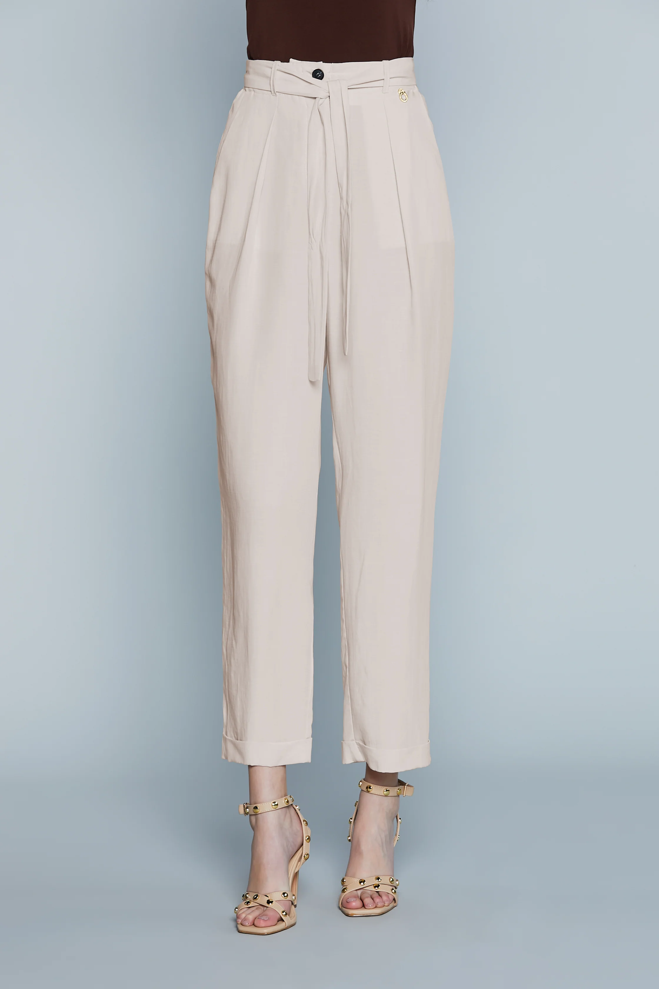Pantalone BELTIN Vita Alta con Elastico più Cintura con Pinces più Ts Francesi - Image 6