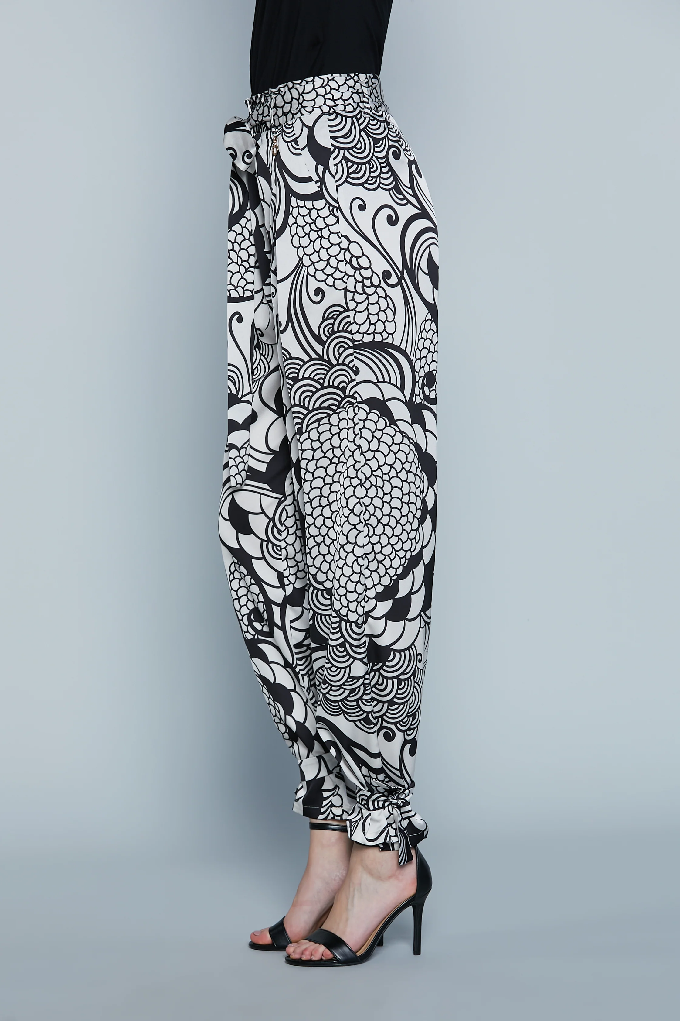 Pantalone COSAHO Vita Alta con Elastico più Cintura più Lacci Al Fondo Fant. Optical - Image 3