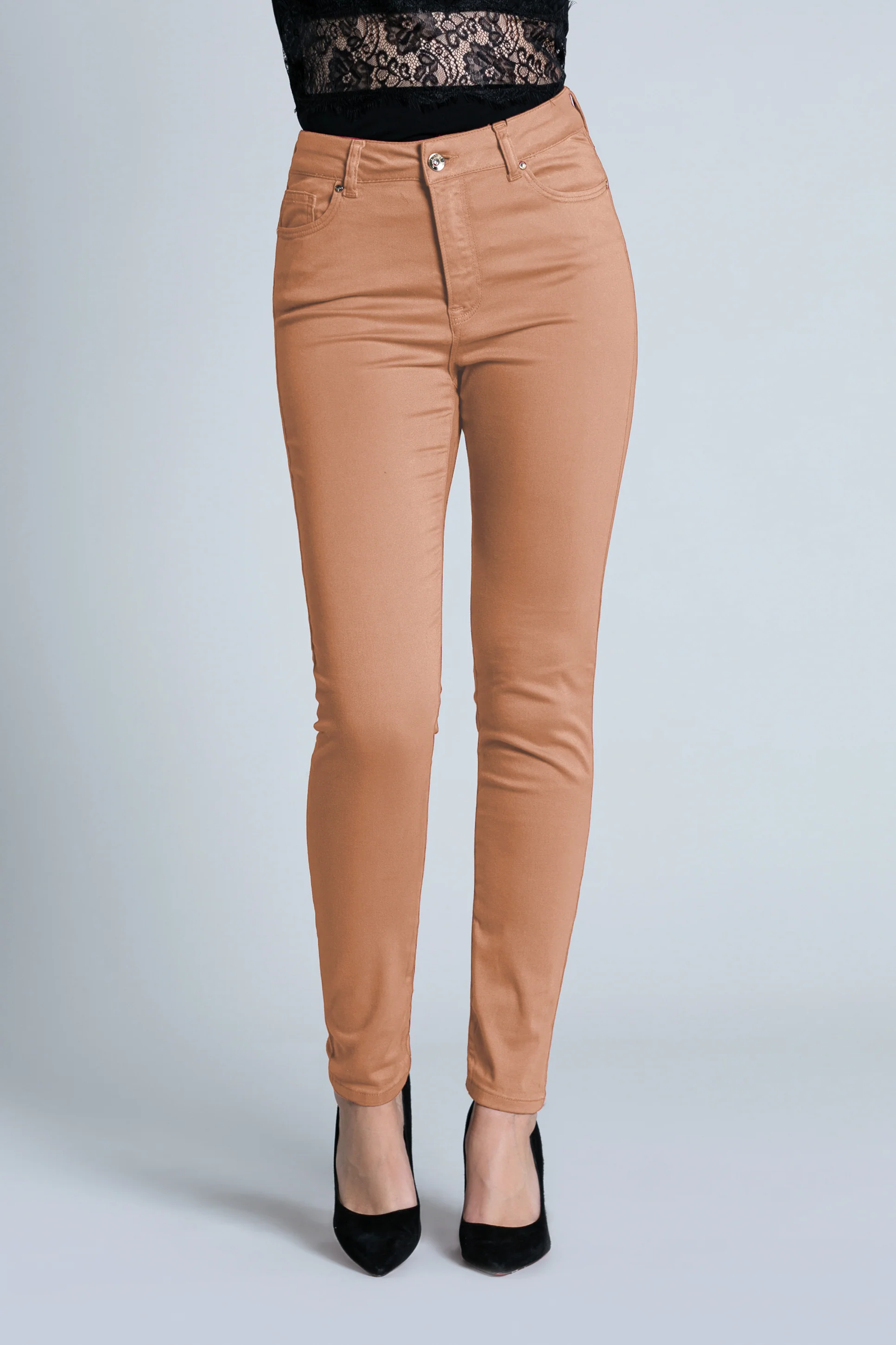 Pantalone GUISA_COLOR vita alta 5 tasche con ricamo logo - Image 3