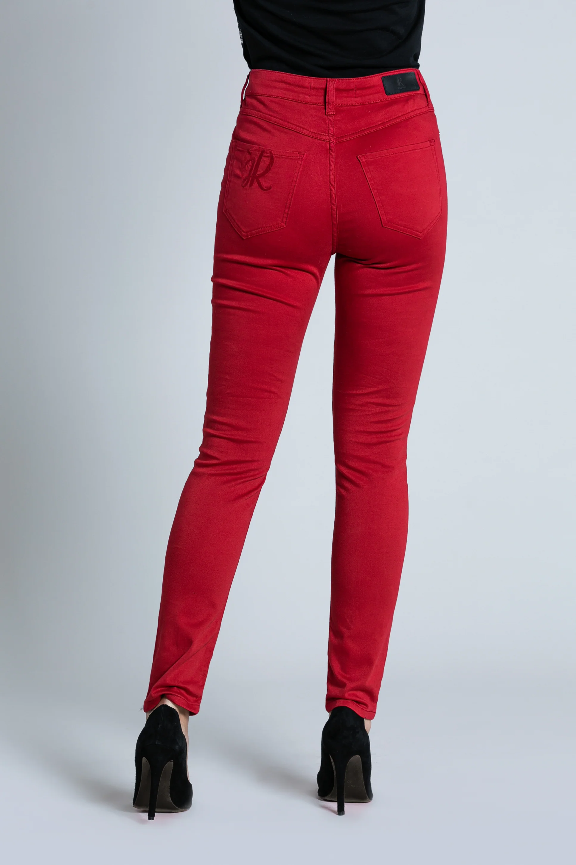 Pantalone GUISA_COLOR vita alta 5 tasche con ricamo logo - Image 6