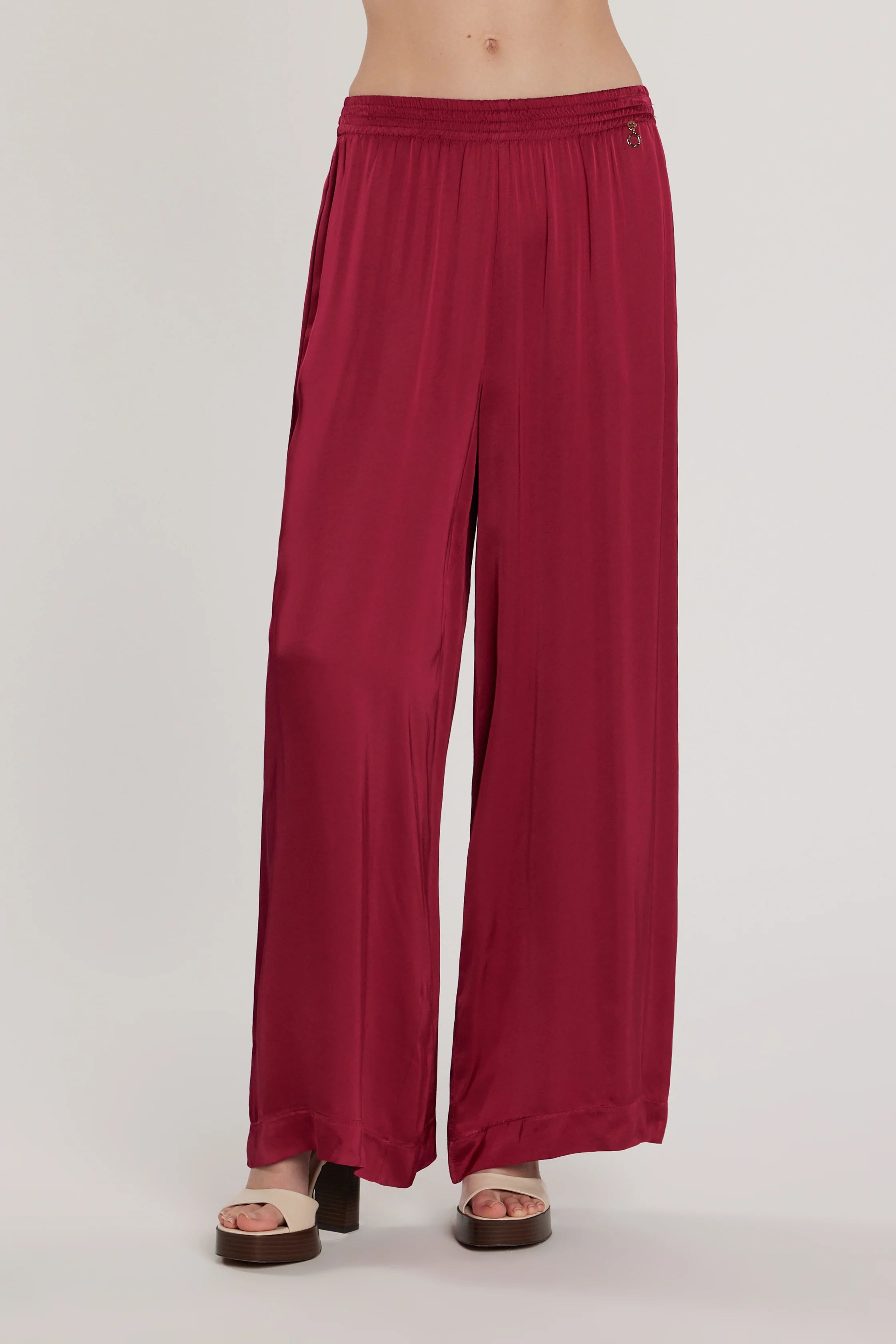 Pantalone MAURICES vita alta con elastico più tasche palazzo - Image 2