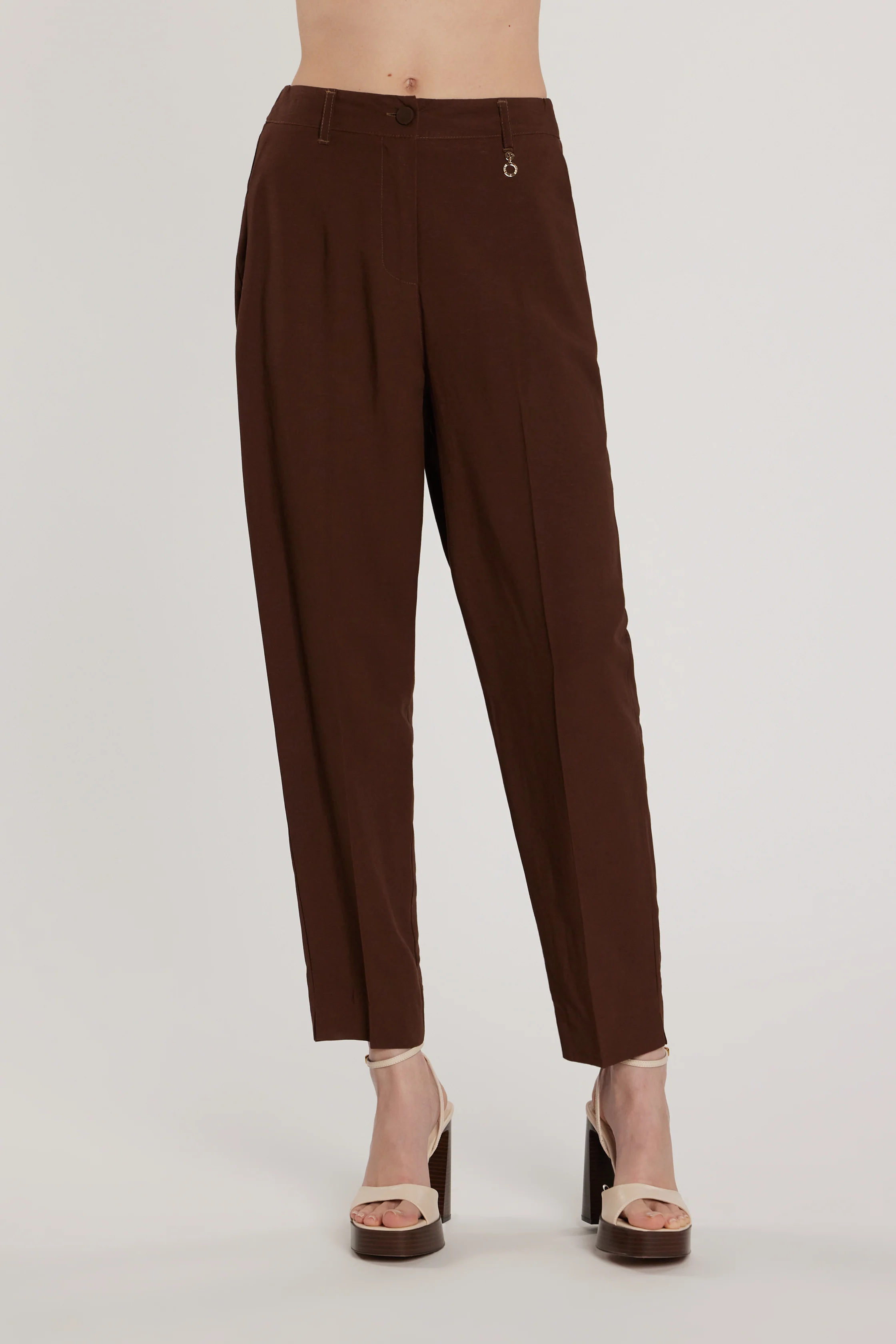 Pantalone MEMPHIS vita alta con elastico più tasche francesi - Image 2