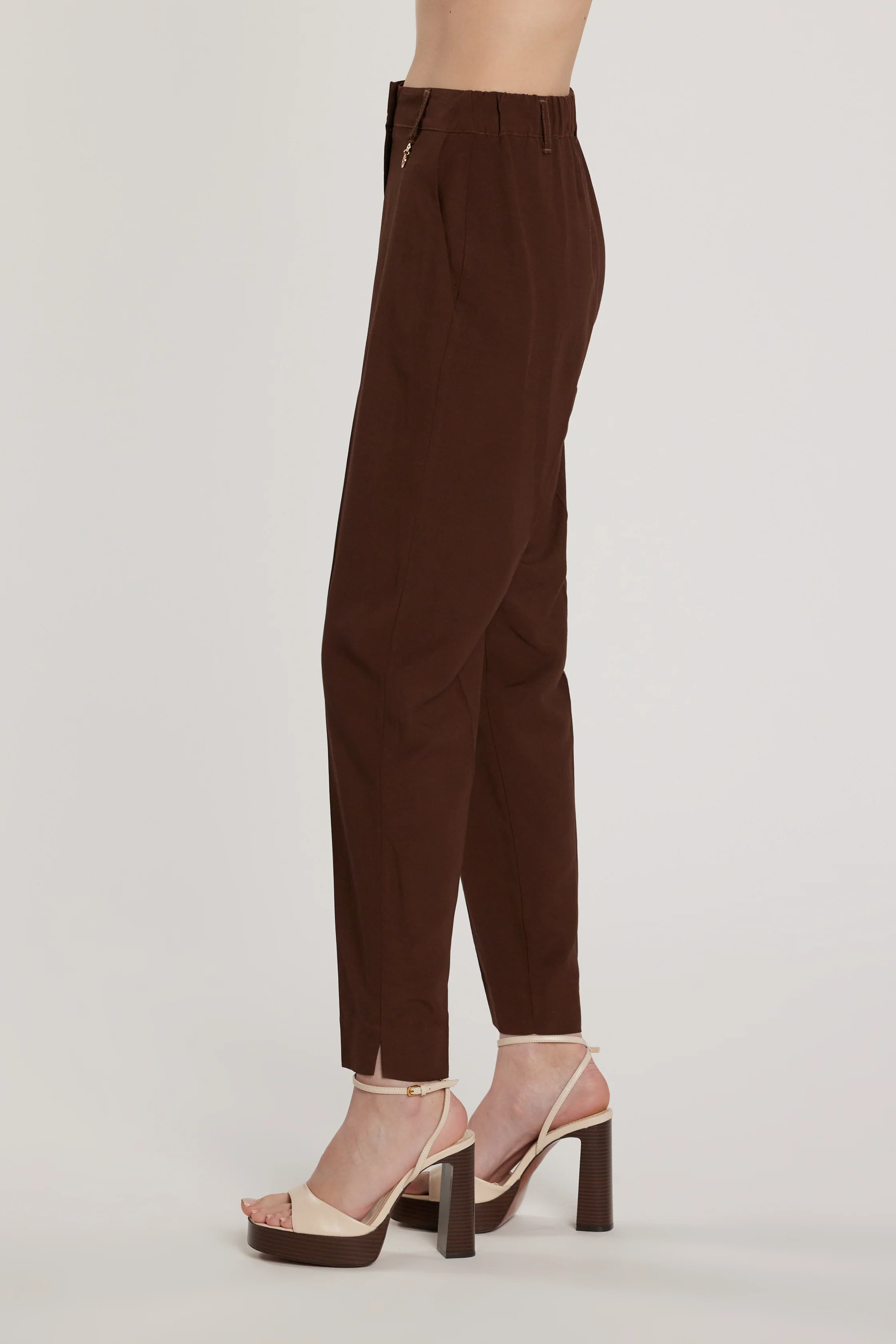 Pantalone MEMPHIS vita alta con elastico più tasche francesi - Image 3