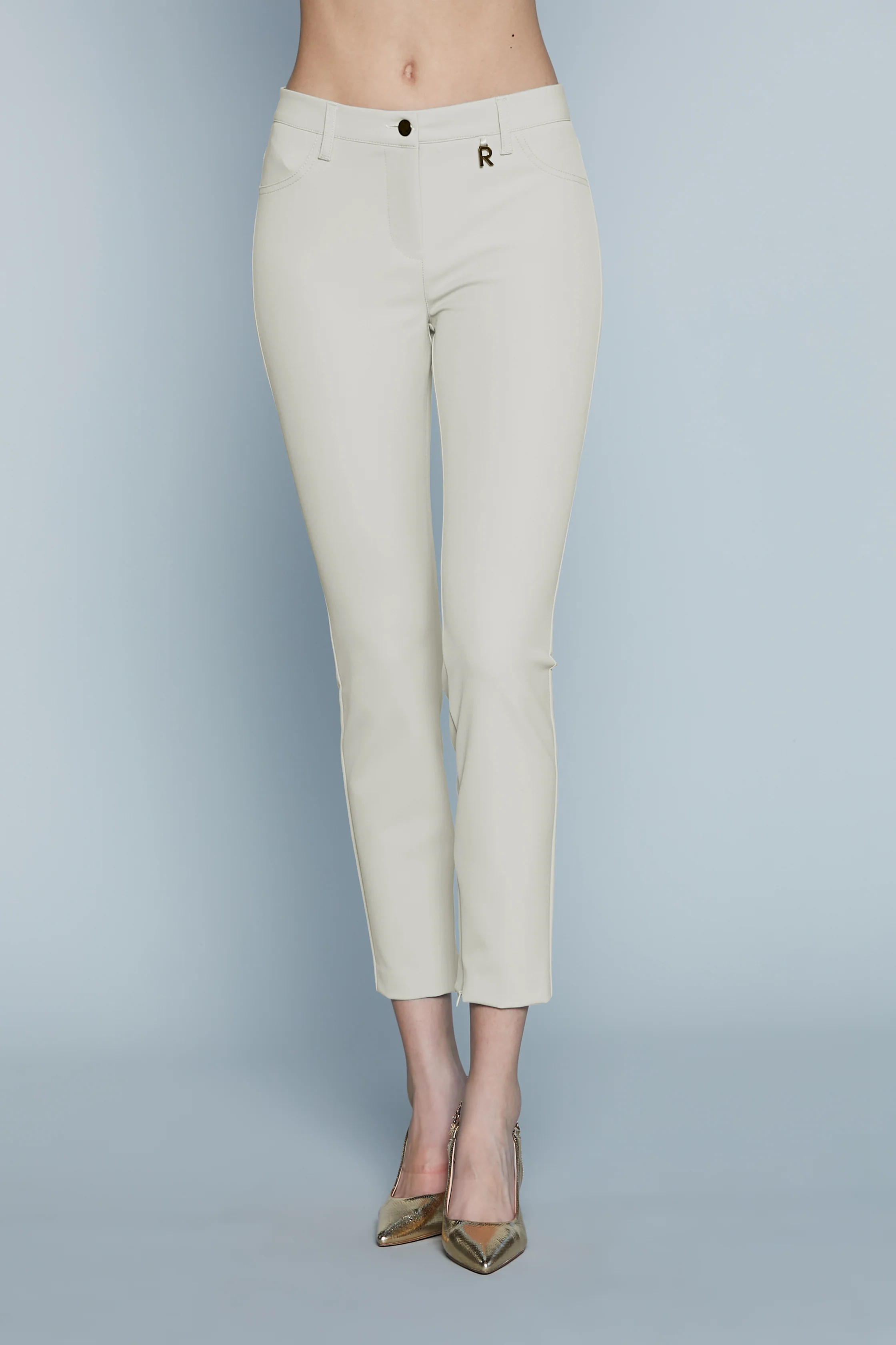 Pantalone NANDA_B Vita Alta Slim con Zip Fondo - Image 7