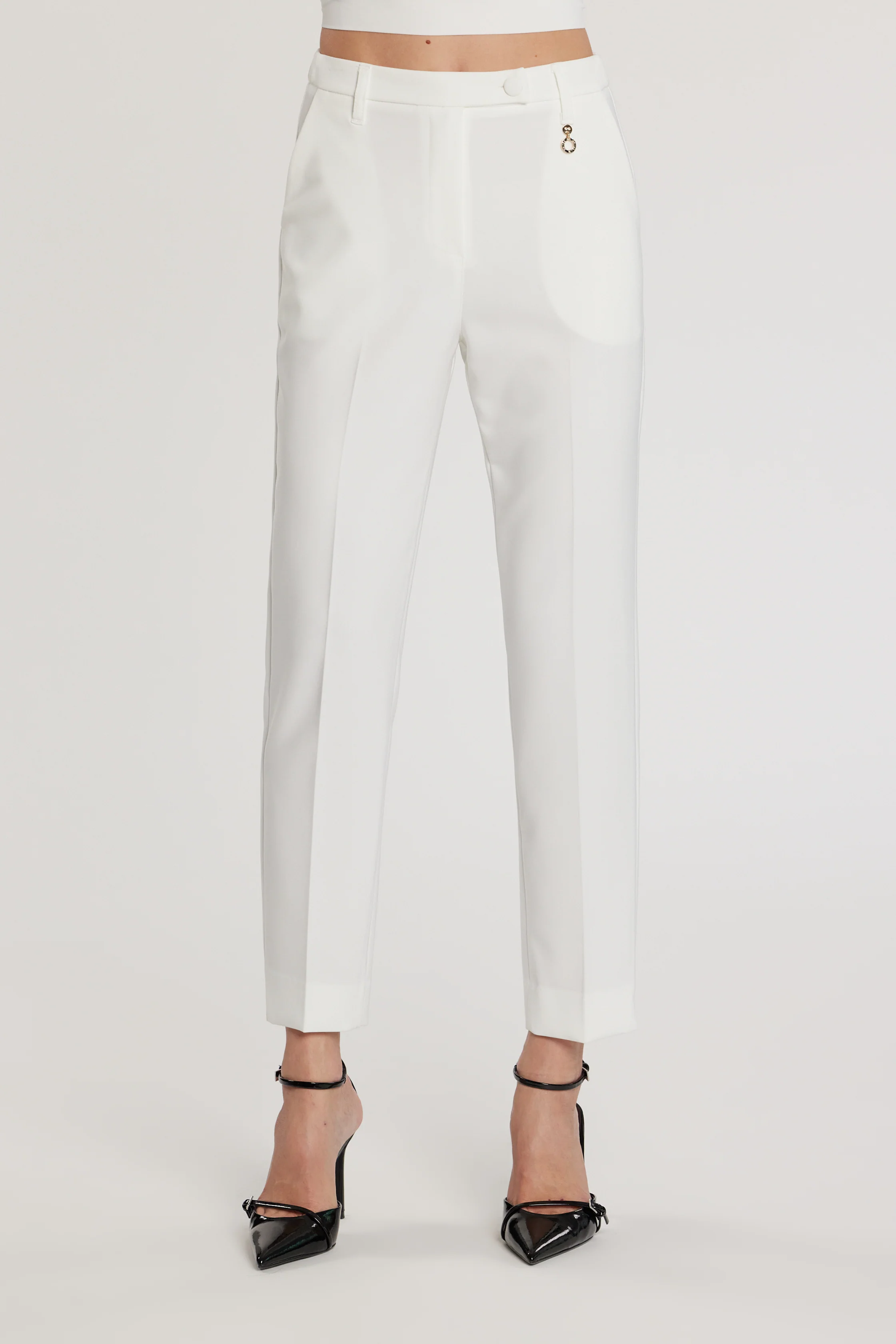 Pantalone OSTENDO_A vita alta con elastico più tasche francesi più spacchetti sul fondo - Image 2