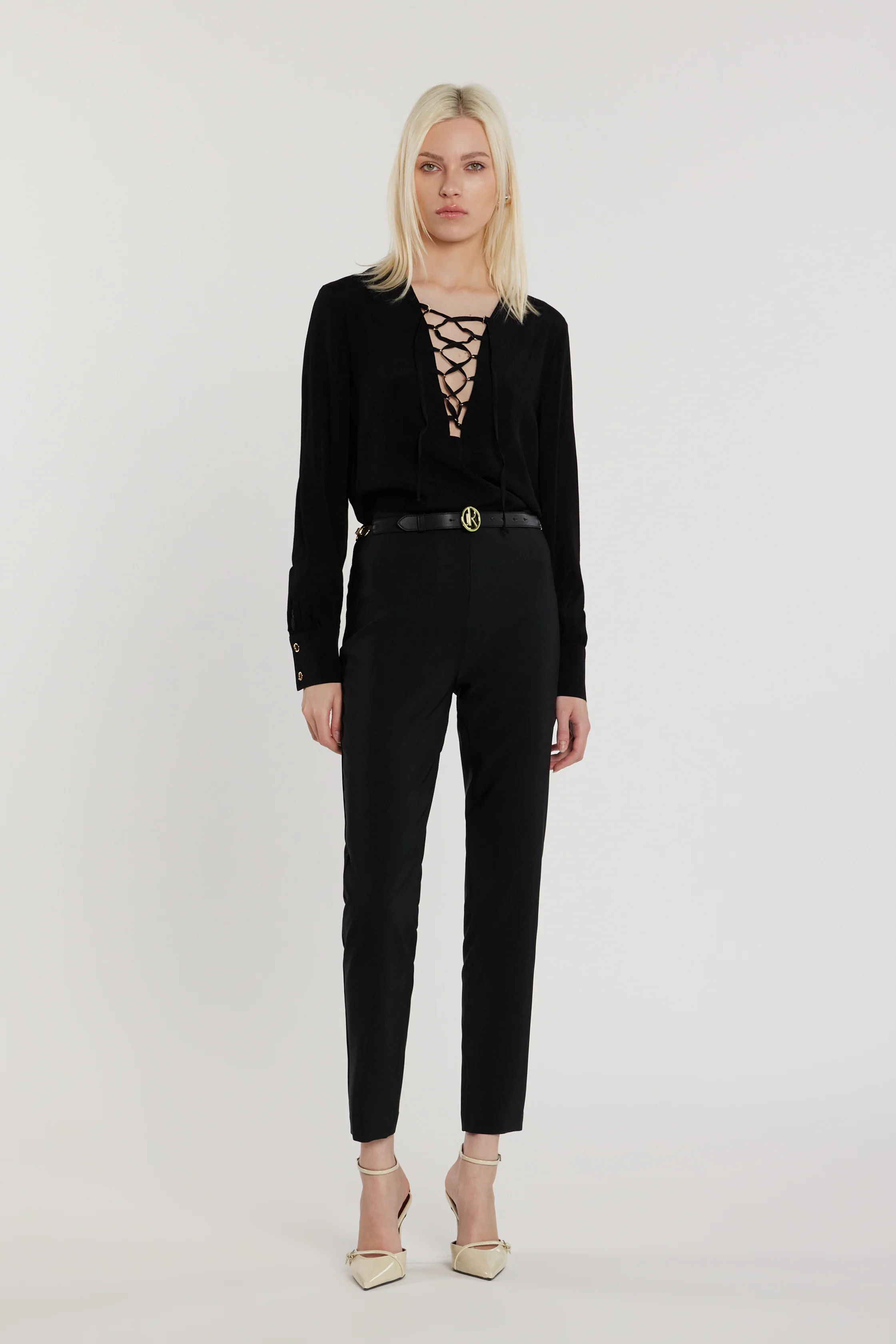 Pantalone PAMMY vita alta capri stretto