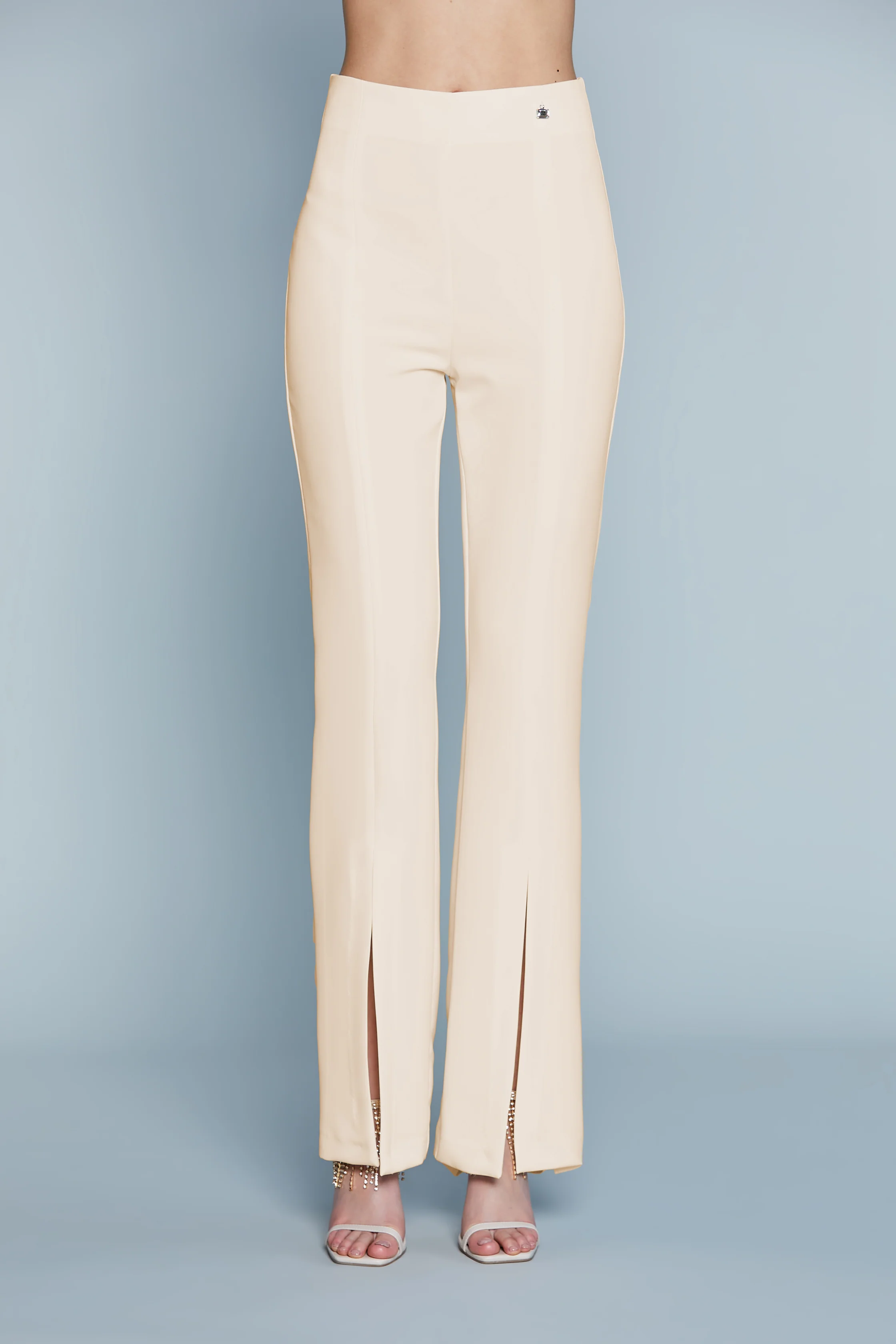 Pantalone PIETRES Vita Alta con Spacchi Dav.Zip Retro - Image 2