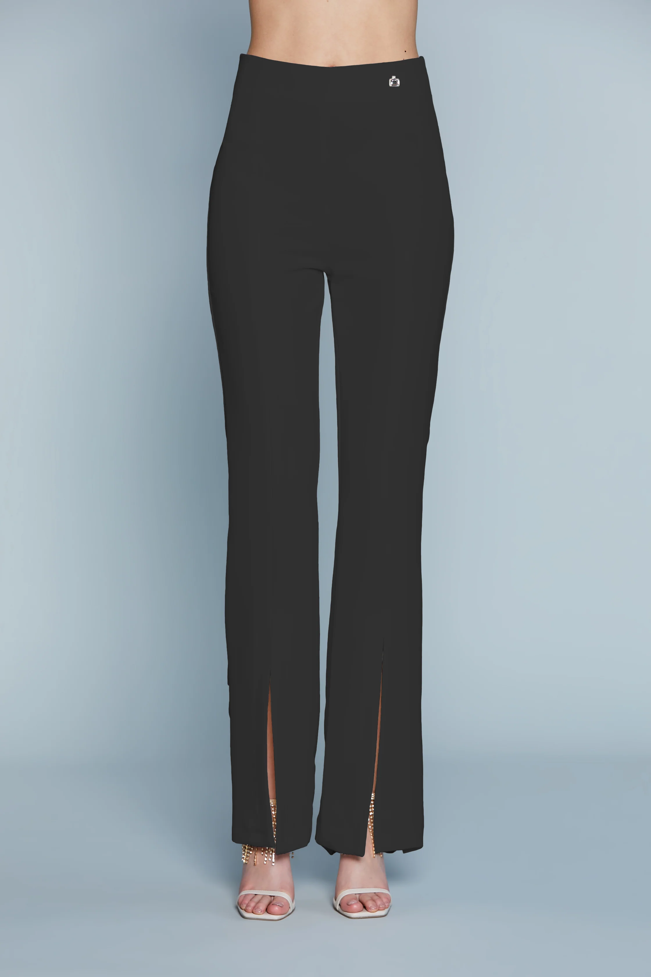 Pantalone PIETRES Vita Alta con Spacchi Dav.Zip Retro - Image 6