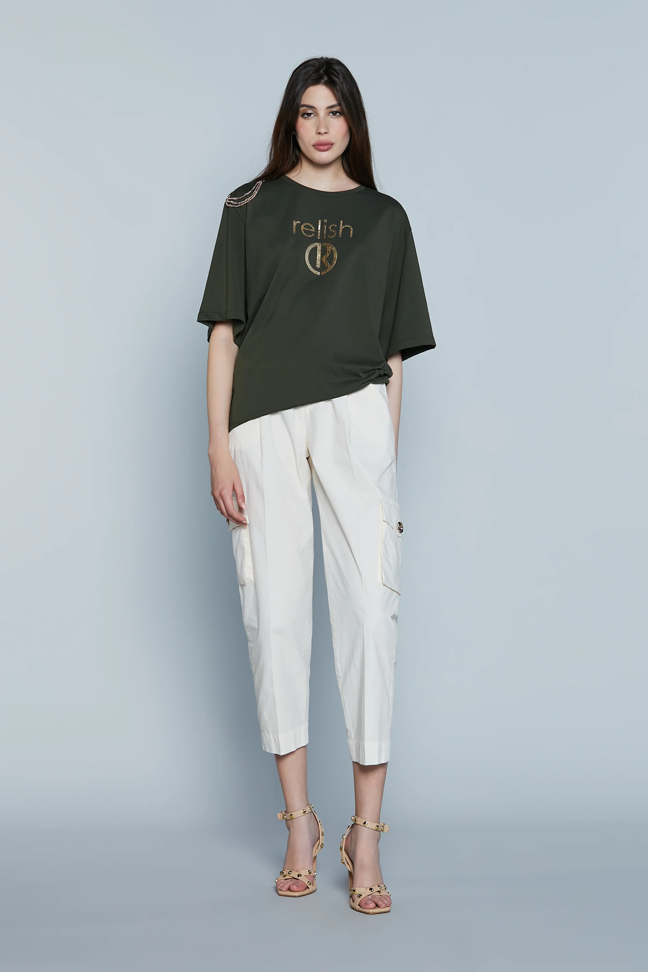 Pantalone SALVADOR Vita Alta con Elastico più Ts Francesi più Tasconi Capri