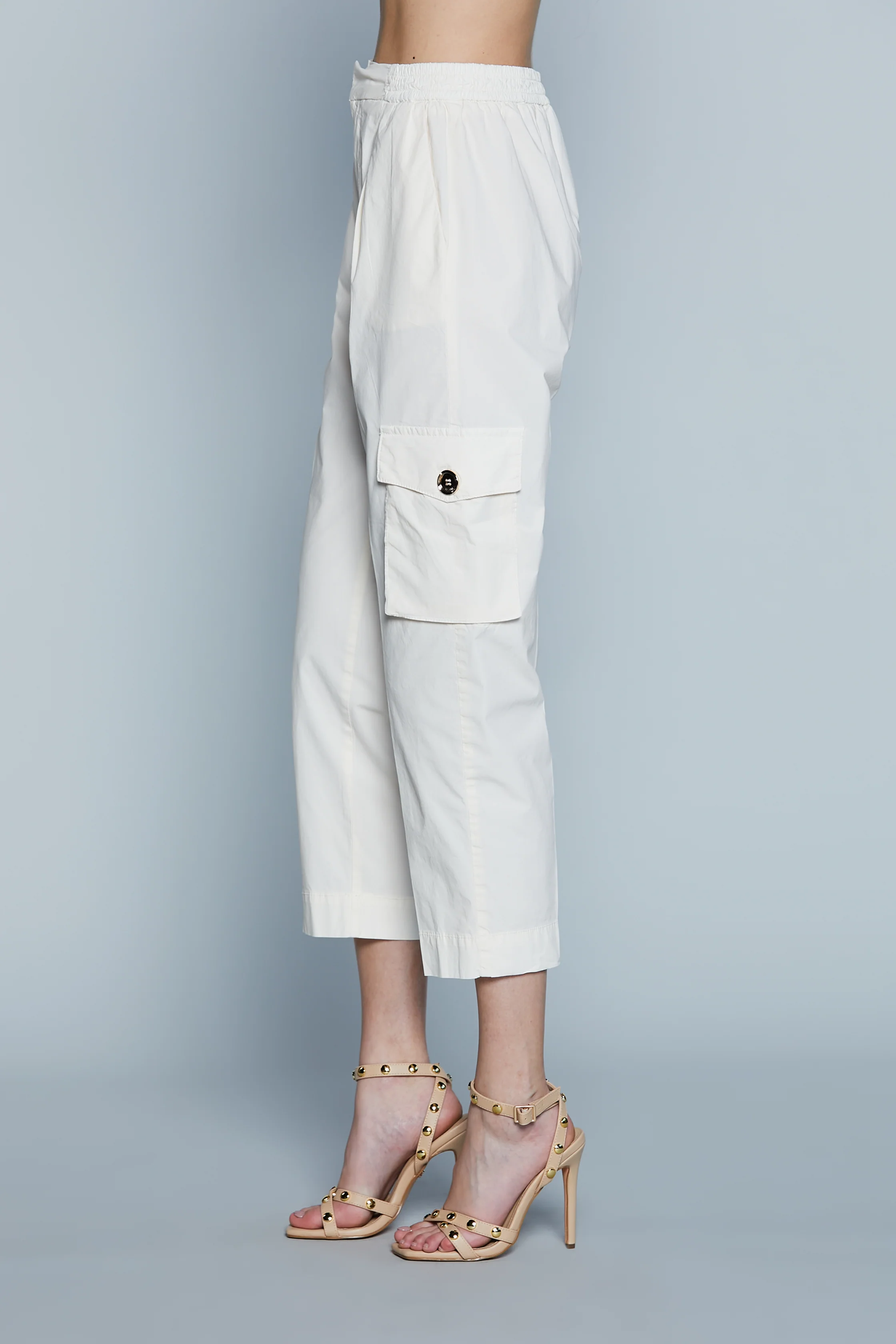 Pantalone SALVADOR Vita Alta con Elastico più Ts Francesi più Tasconi Capri - Image 3