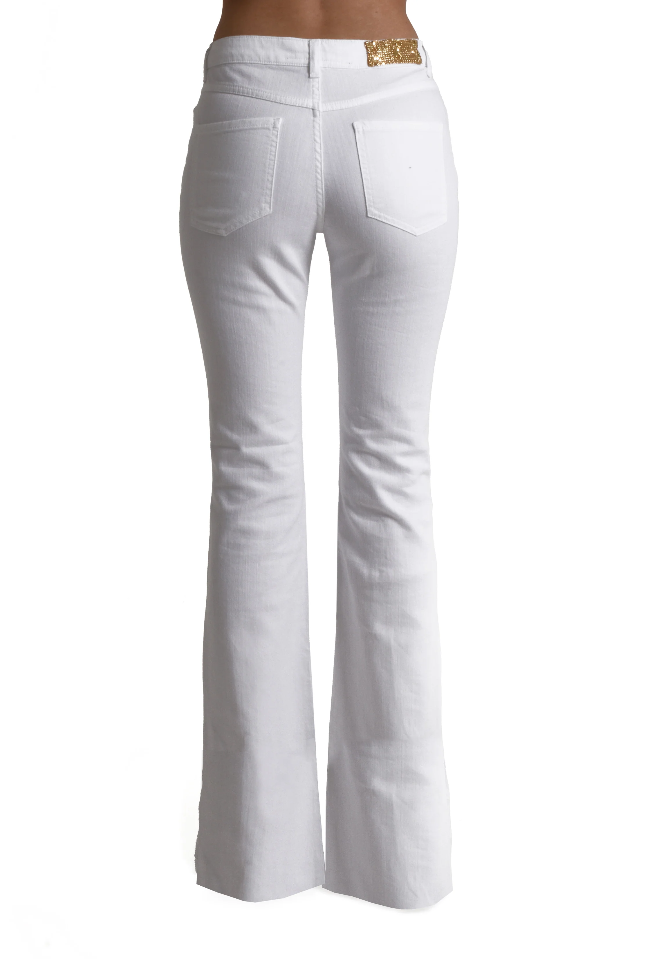 Pantalone SCHIFFERONE_10_SNZ vita media cinque tasche con spacco laterale flaire fit bull - Image 3
