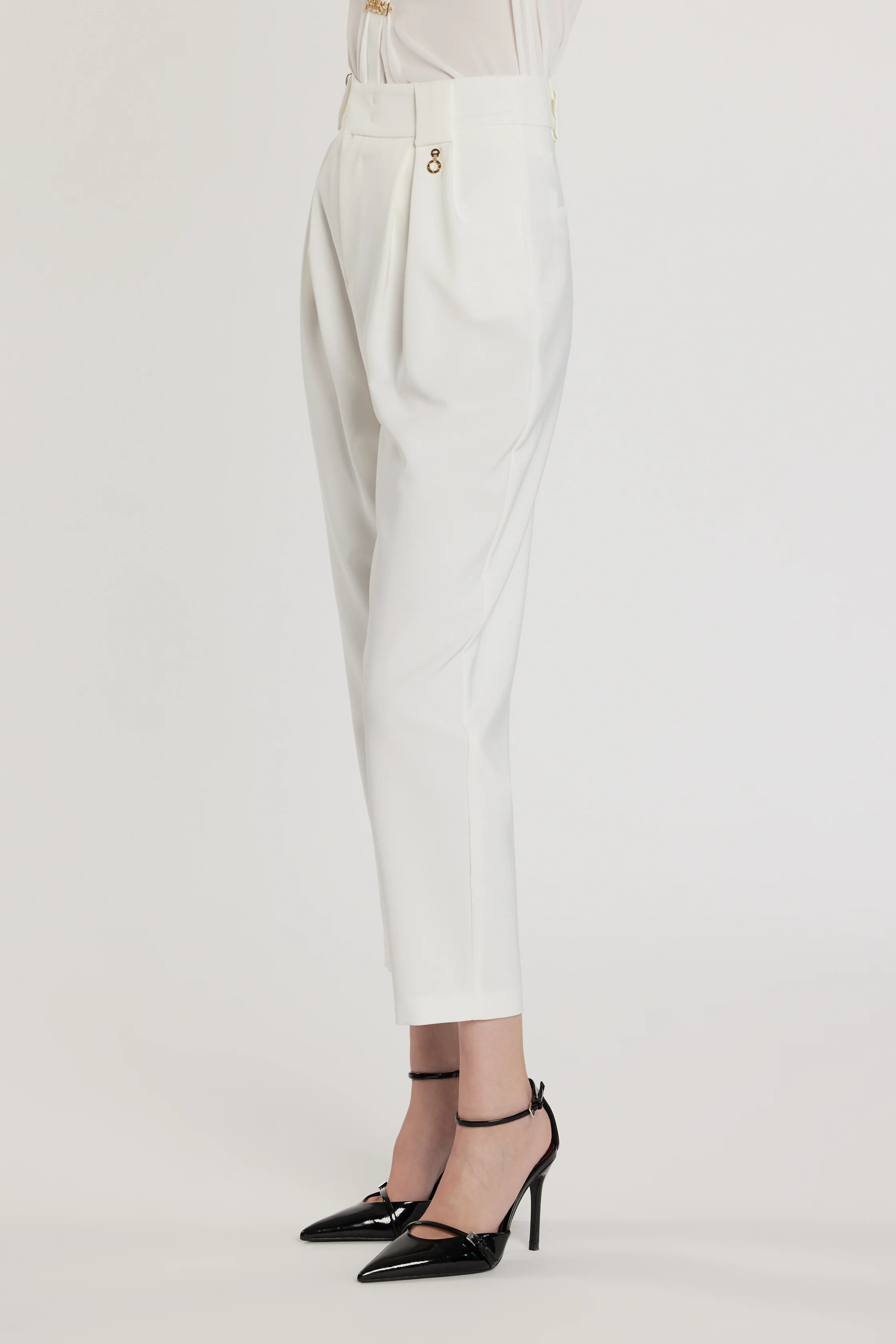 Pantalone SETMU vita alta con pinces più passanti più tasche - Image 3