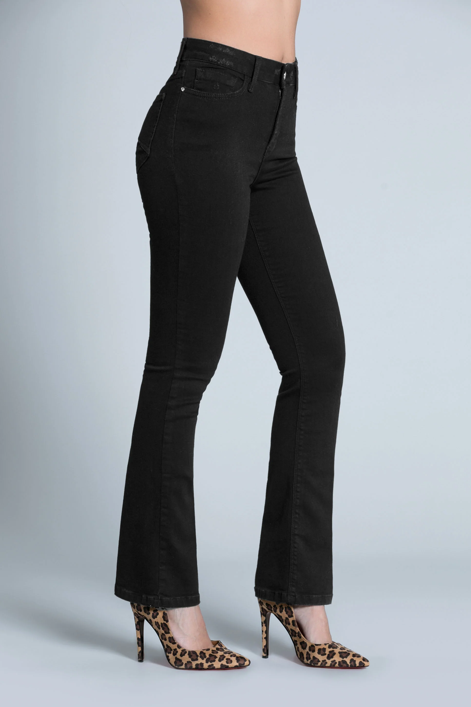 Jeans STARF_B vita alta 5 ts con ricamo logo più abrasioni cint. black denim - Image 2