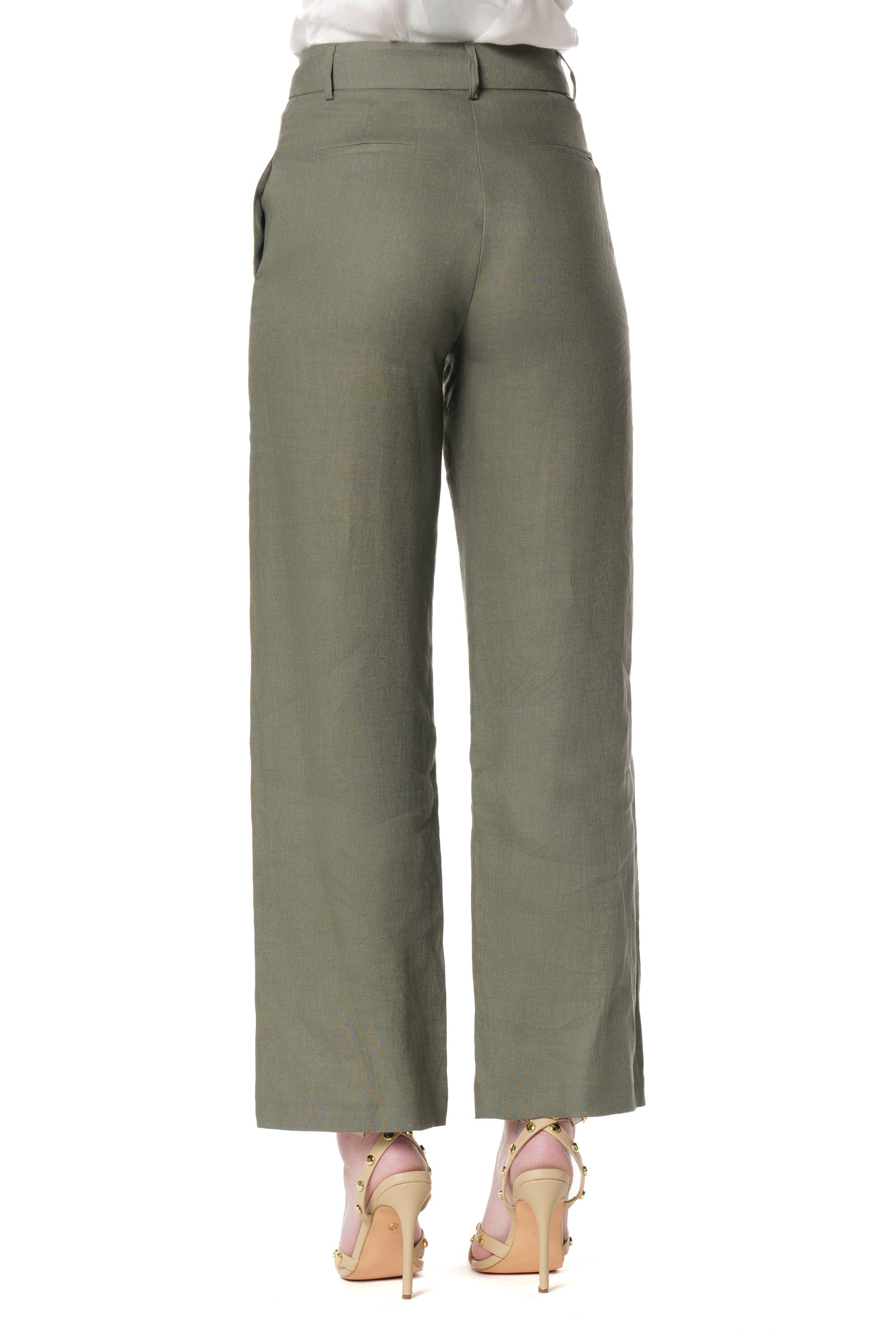 Pantalone STESALI Vita Alta Palazzo con Tasche Francesi più Filetto - Image 3