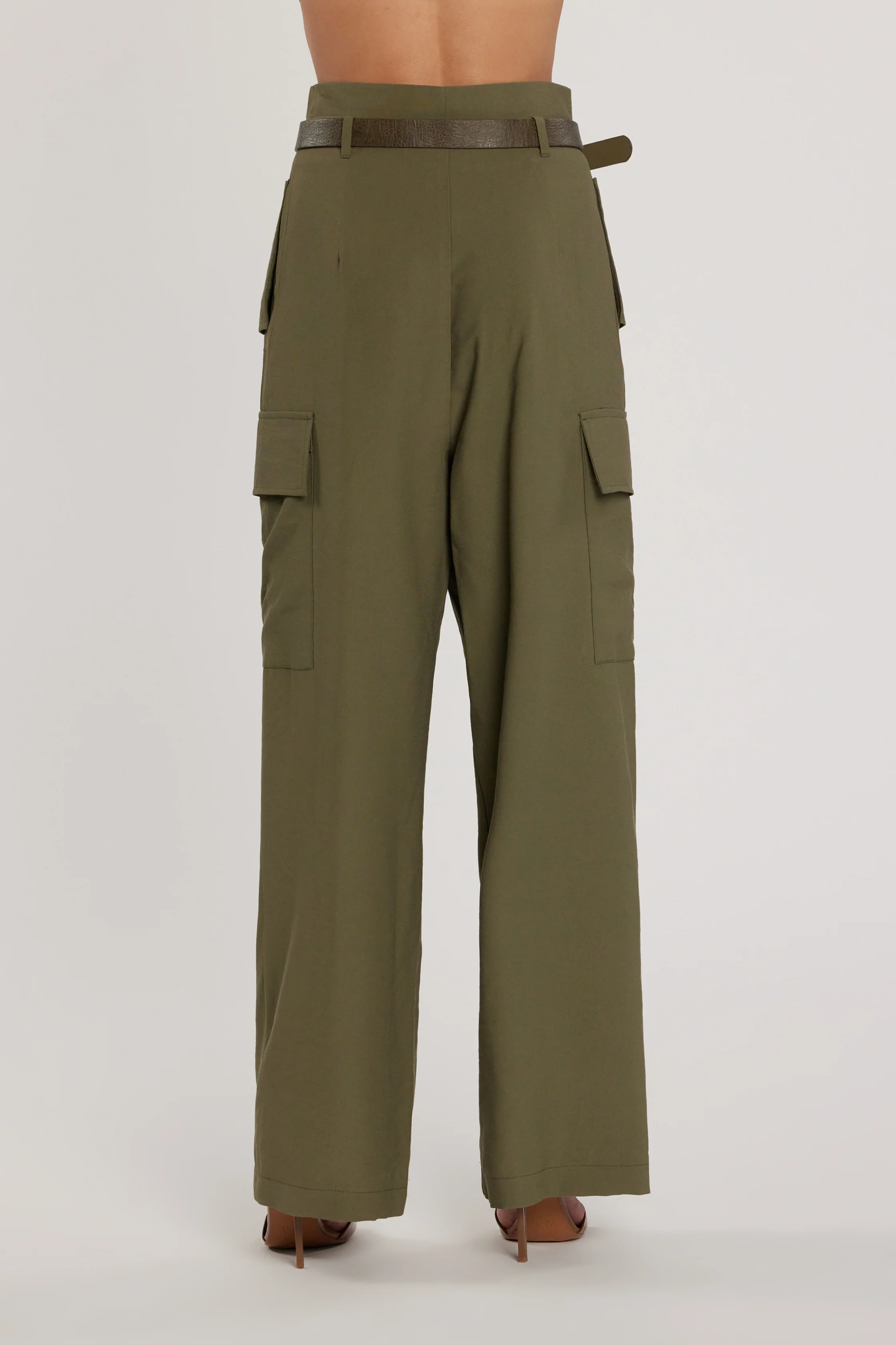 Pantalone TECTION vita alta con patte più tasconi più cintura - Image 4