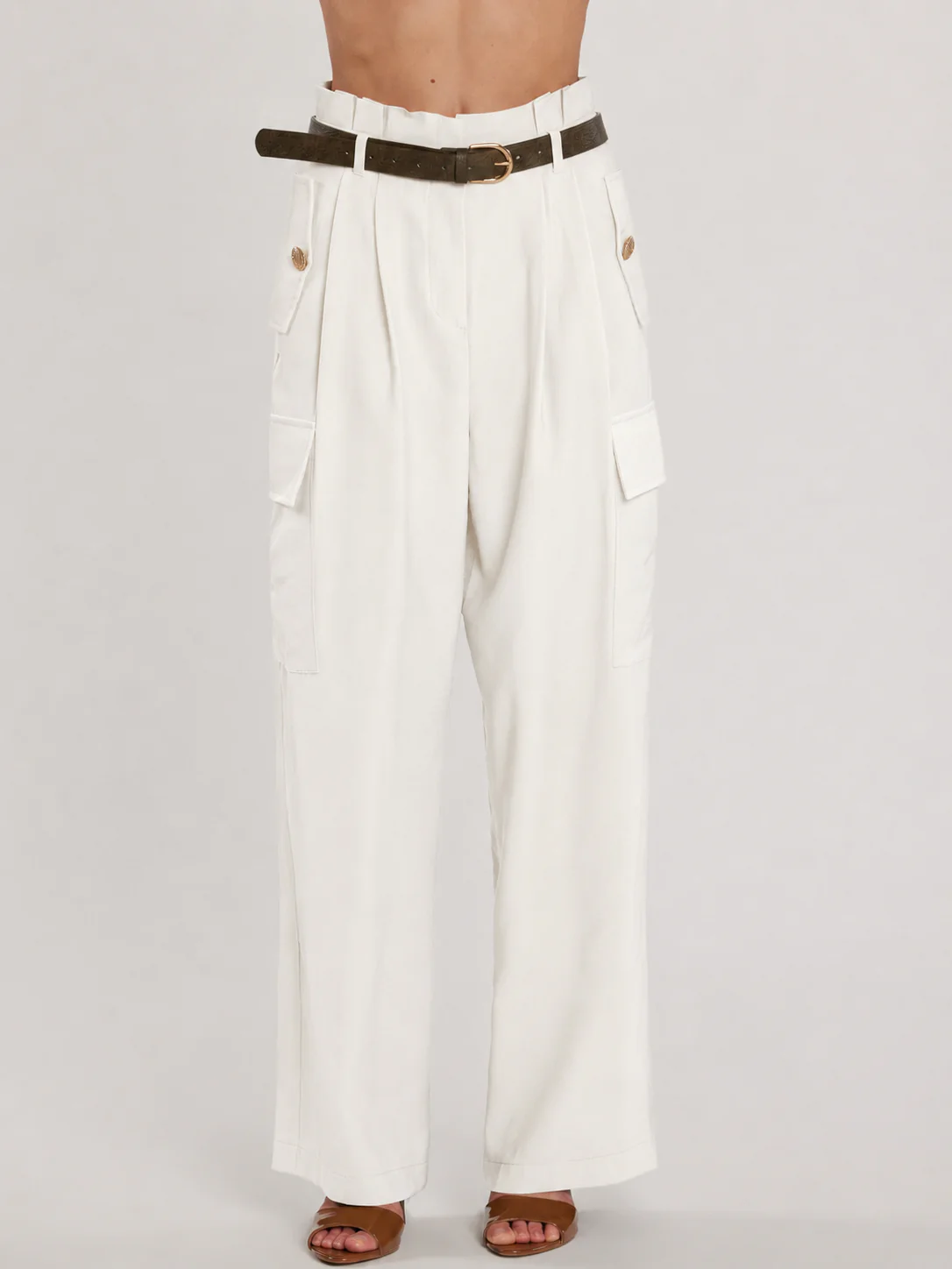 Pantalone TECTION vita alta con patte più tasconi più cintura - Image 5