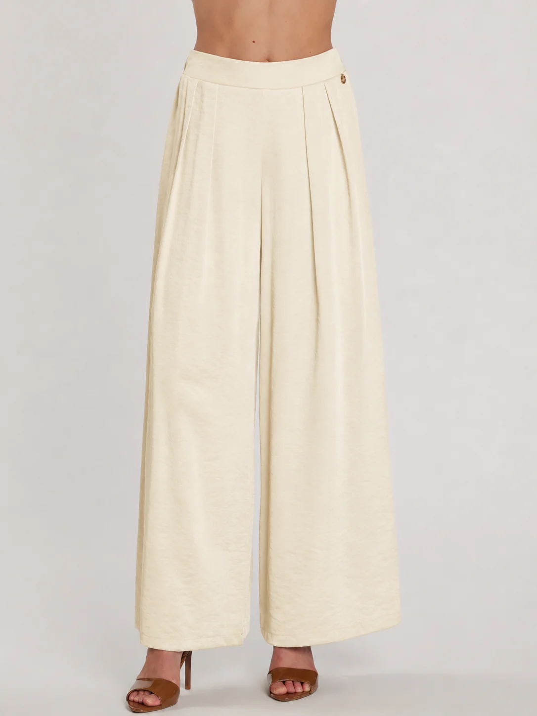 Pantalone TRINCA vita alta palazzo con elastico più pinces - Image 5
