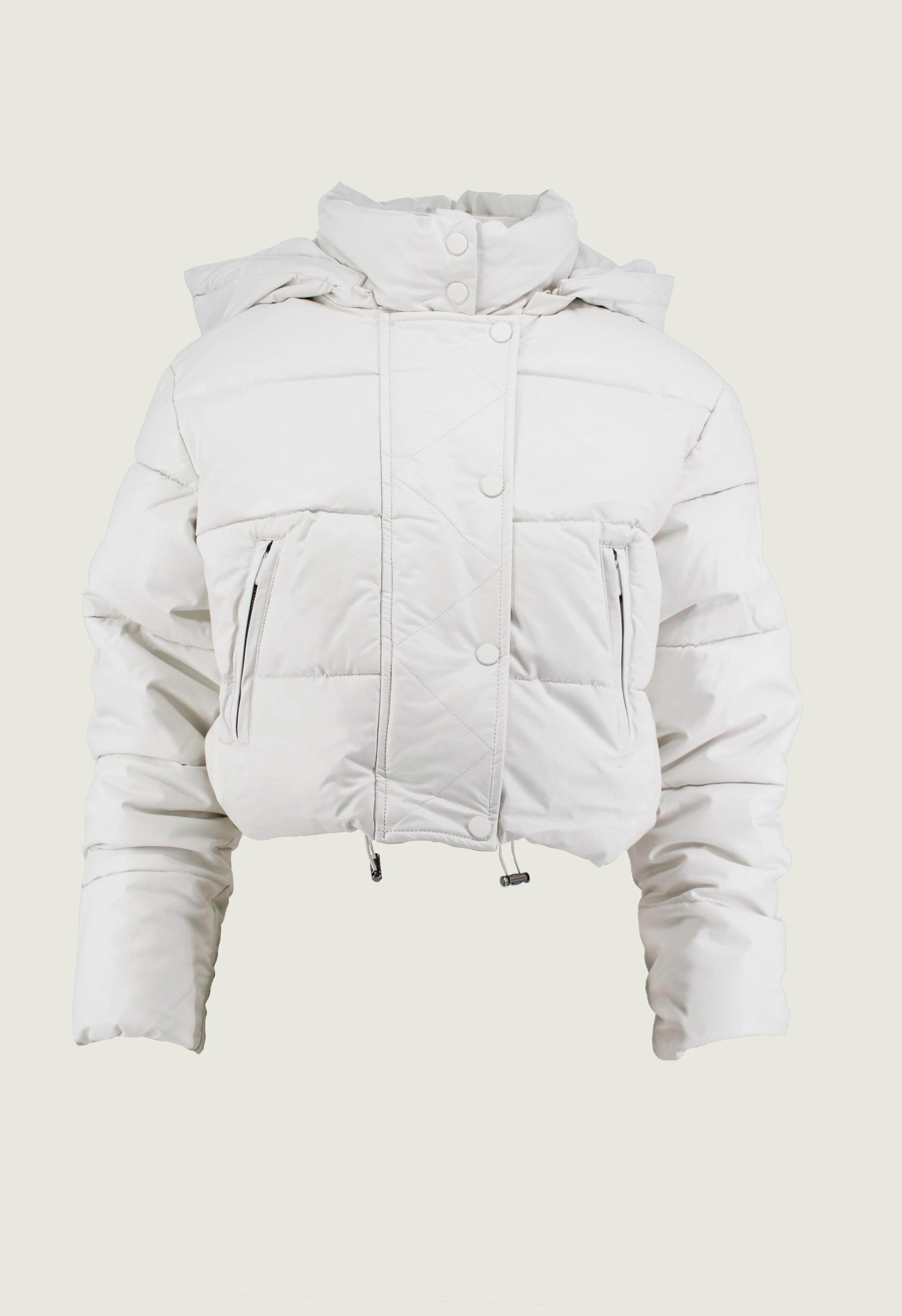Piumino ALBADAH con manica lunga con cappuccio stac. Più zip più coulisse ecopelle - Image 6