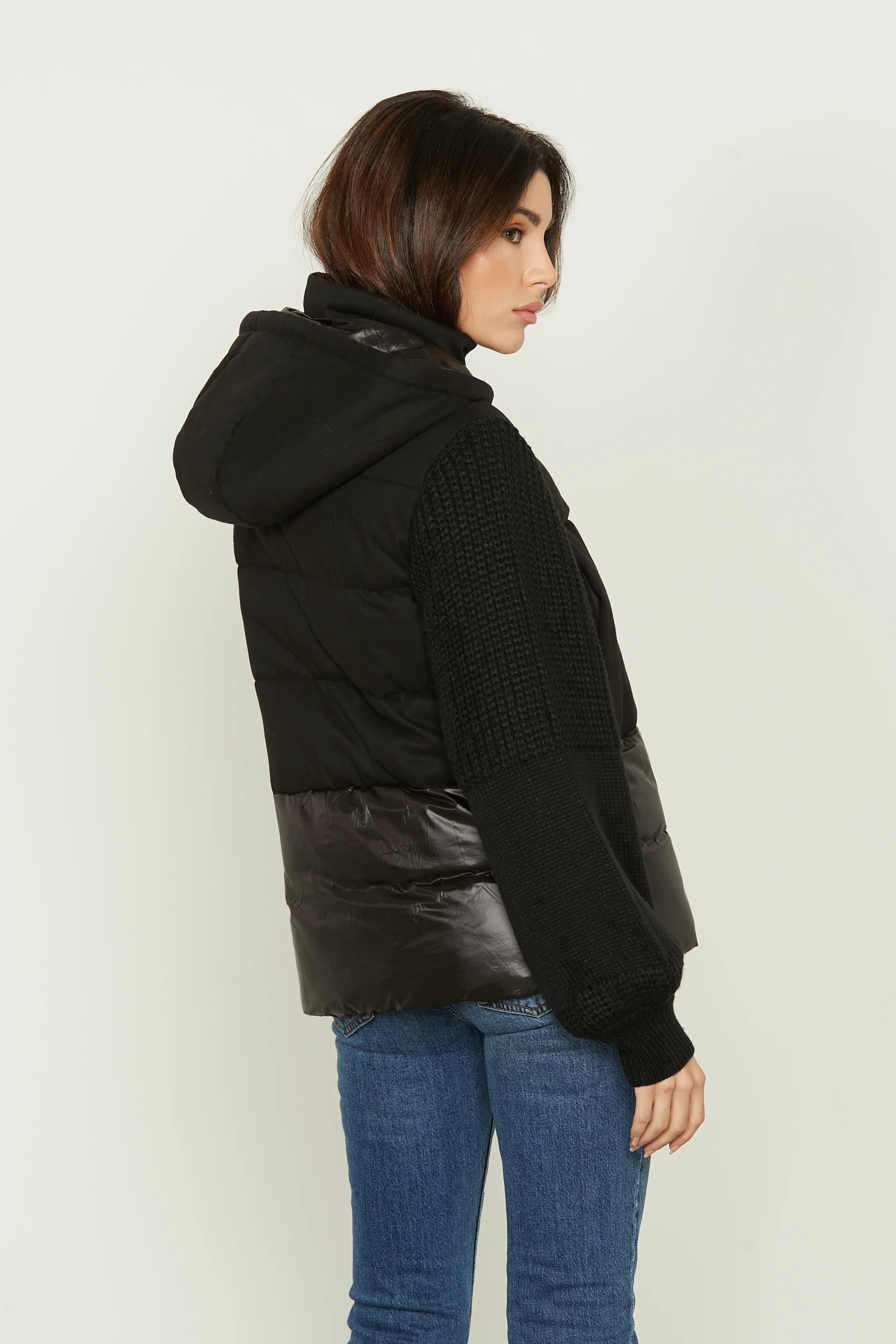 Piumino BANDOLERO manica lunga maglia con cappuccio stacc. Più inserto nylon con ts più zip - Image 3