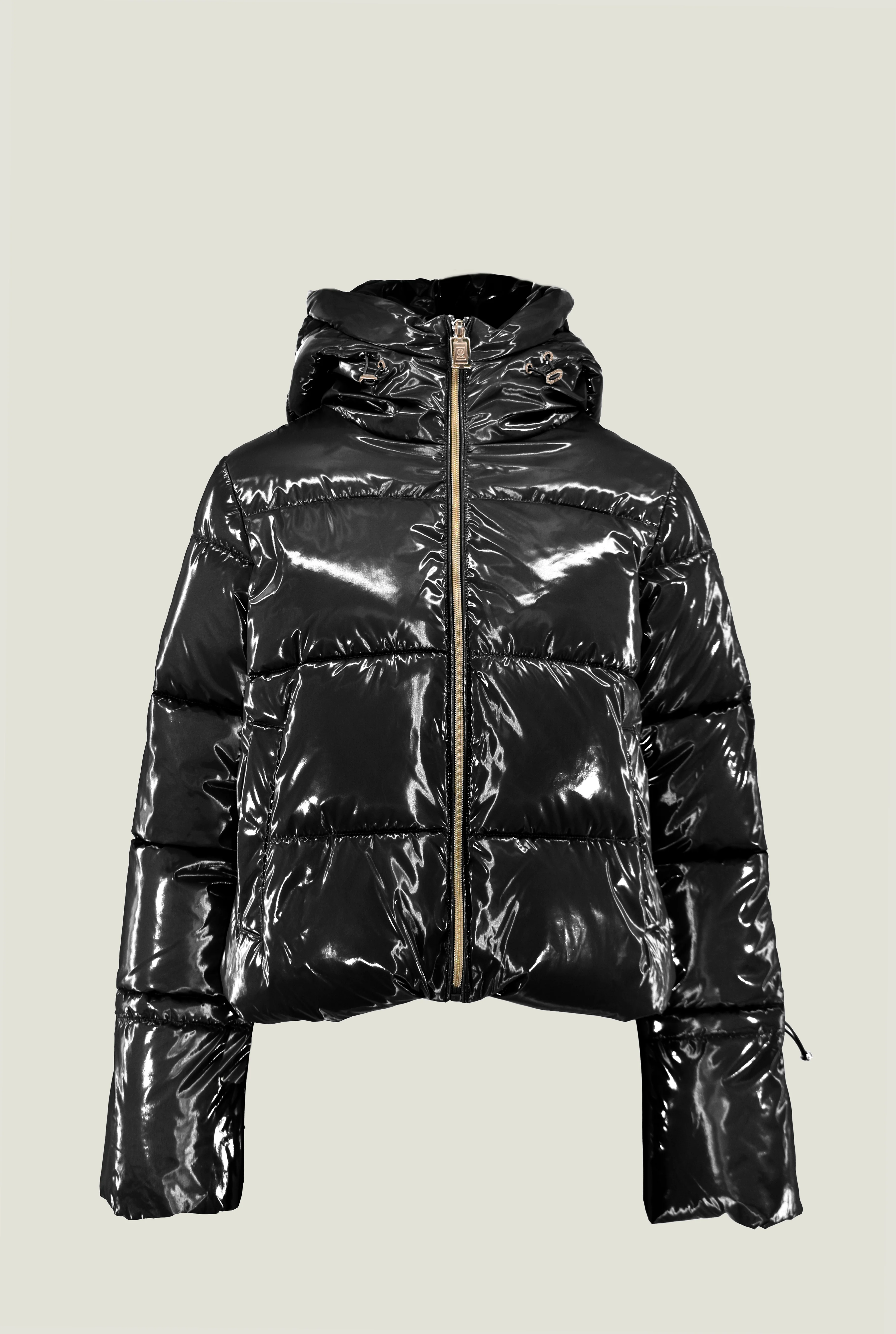 Piumino BRONZISA corto manica lunga con cappuccio più zip più coulisse - Image 2