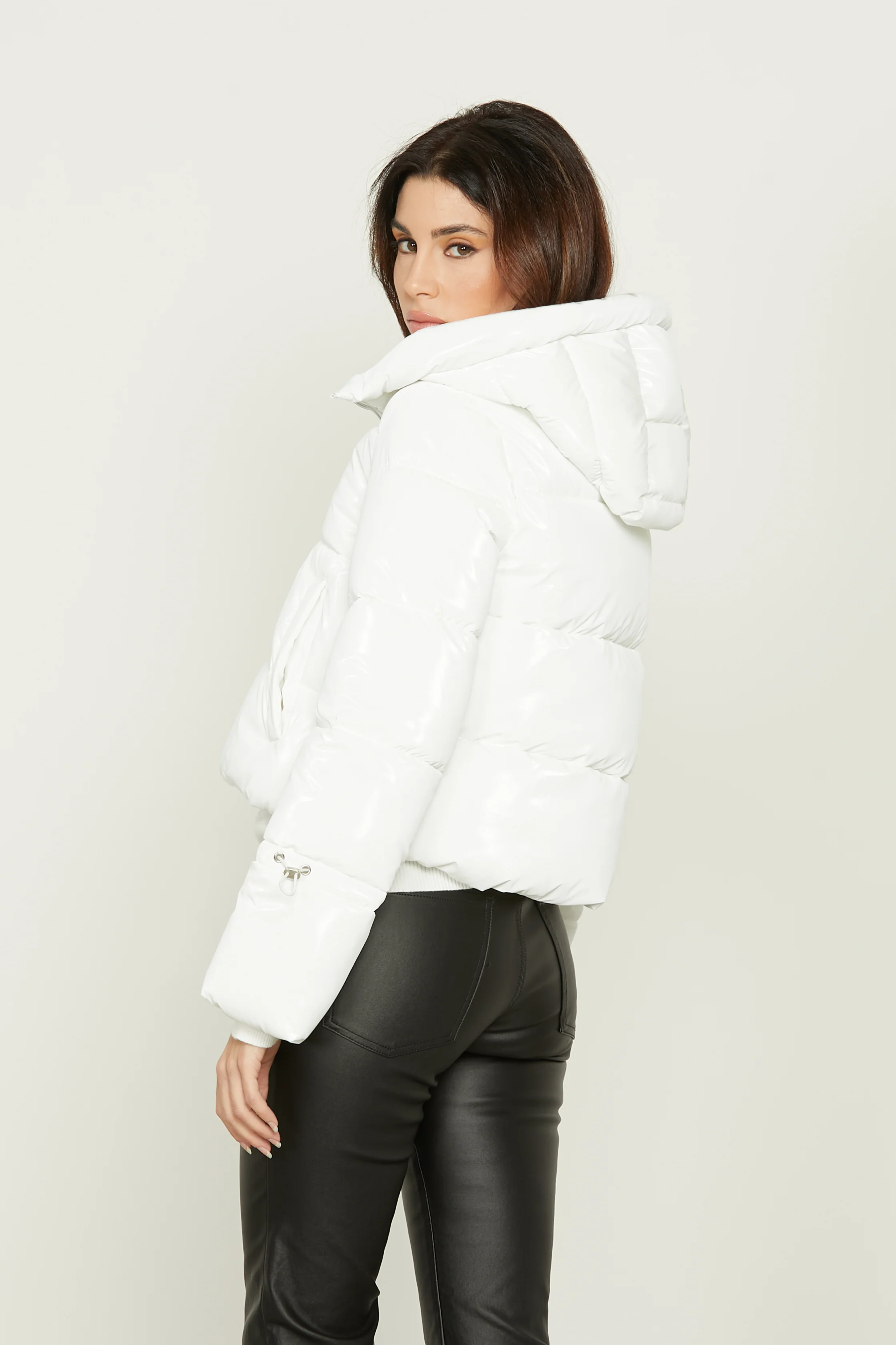 Piumino BRONZISA corto manica lunga con cappuccio più zip più coulisse - Image 6