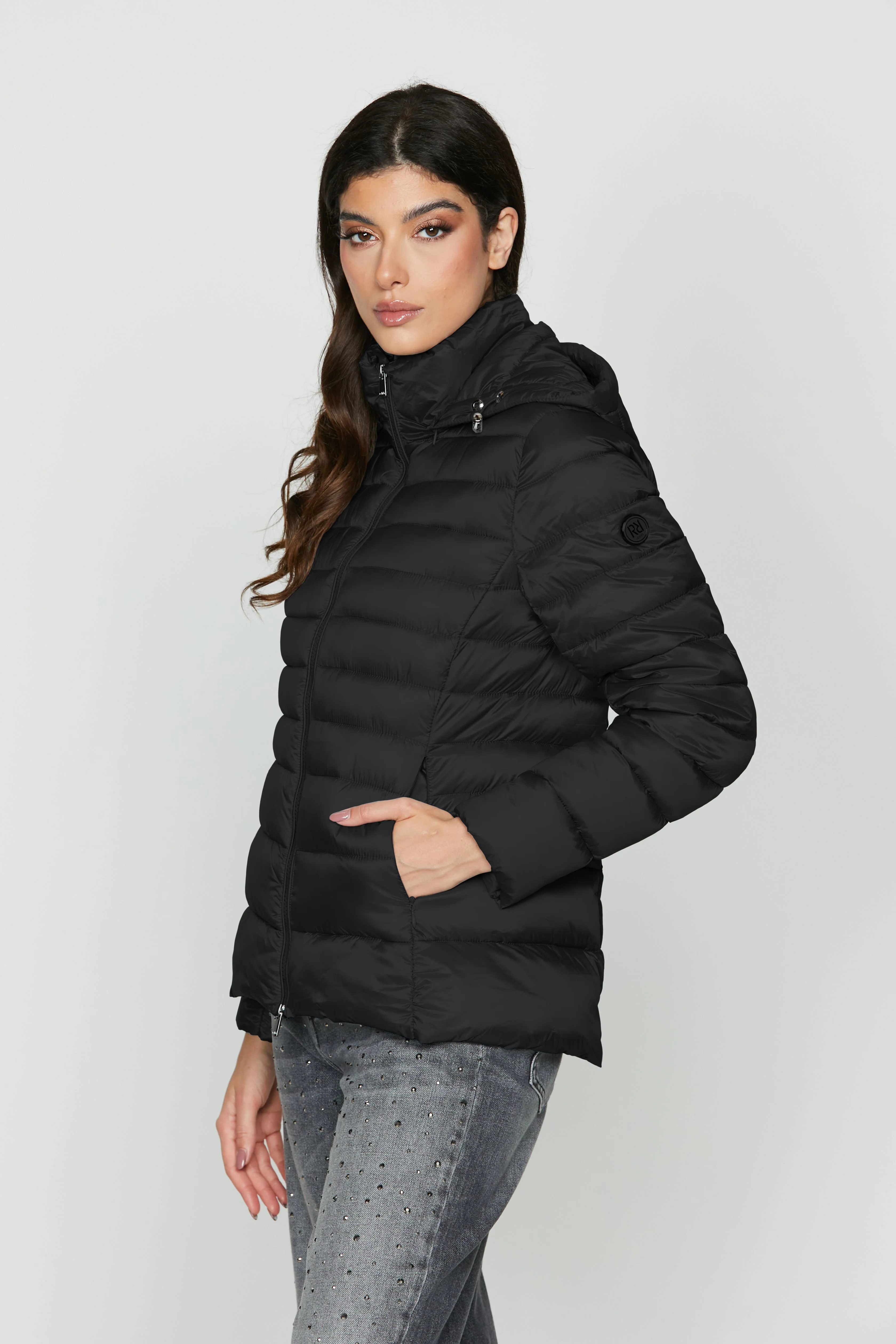 Piumino VENTO manica lunga con cappuccio staccabile con coulisse più zip più tasche - Image 5