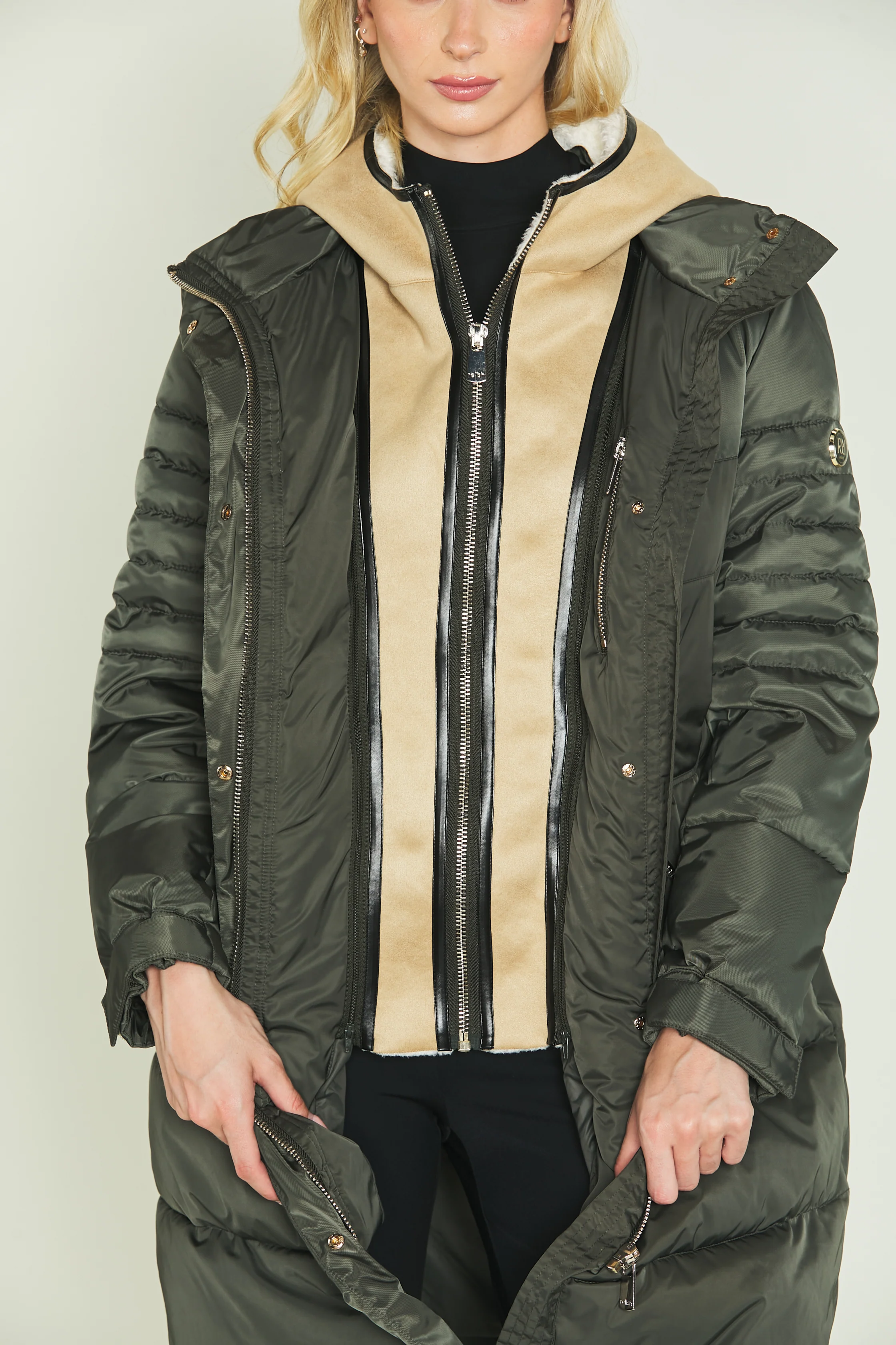 Piumino YAMAKO lungo manica lunga con inserto ecomontone più cappuccio stacc. Più zip più ts - Image 6