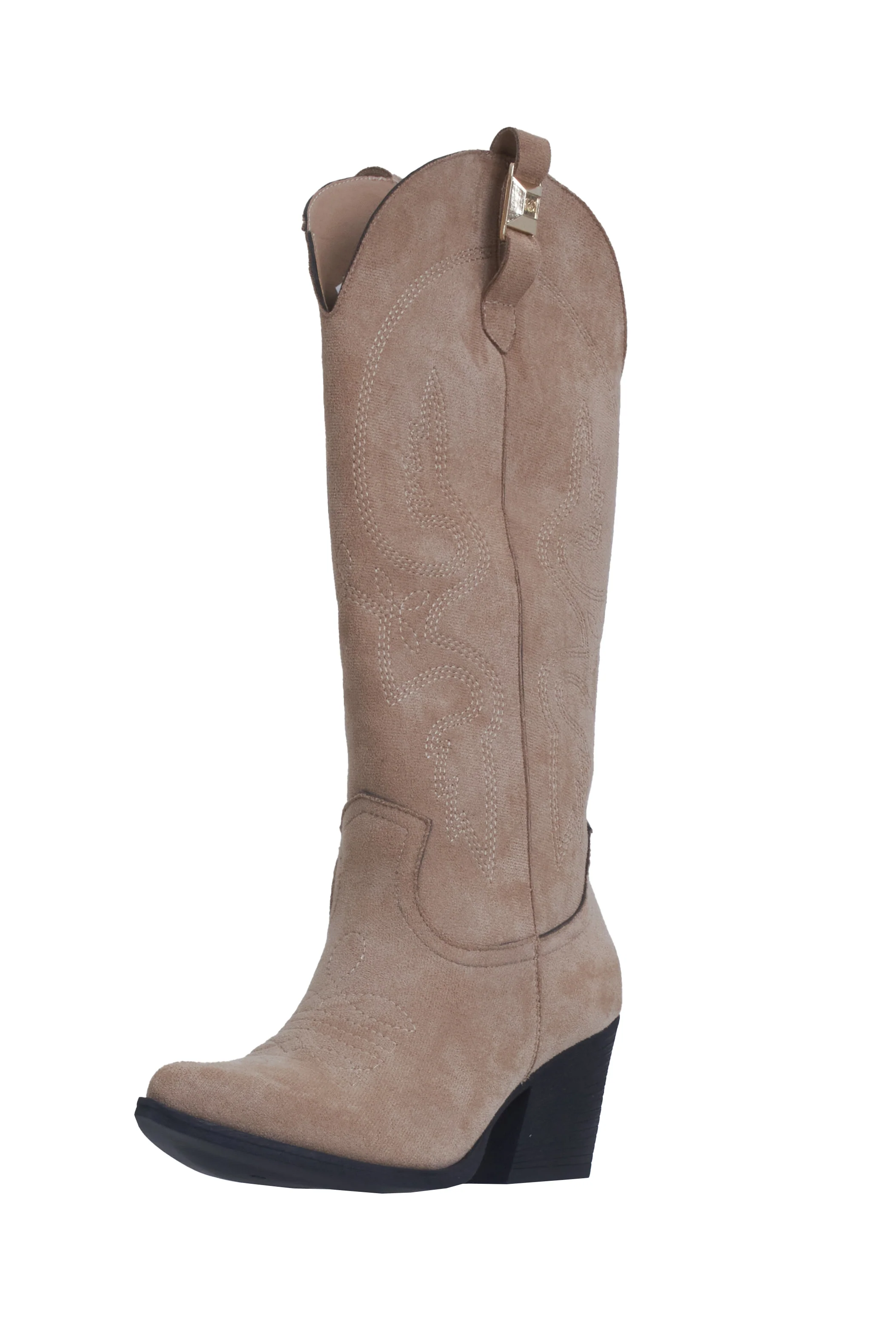 Stivali TEXY_ALTO Camperos con Ricamo A Rilievo Pelle Suede