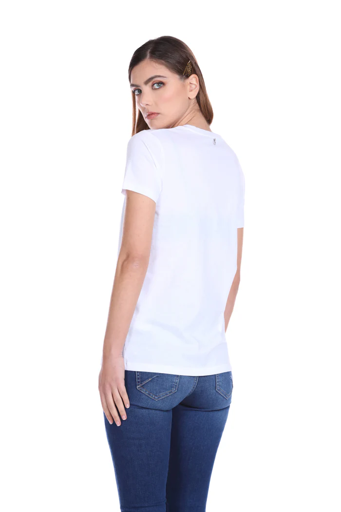 T-Shirt AMA mezza manica con stampa più applicazione strass - Image 4