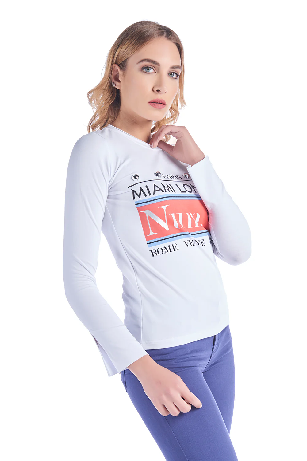T-Shirt con stampa e dettagli borchie VASIANOS - Image 3