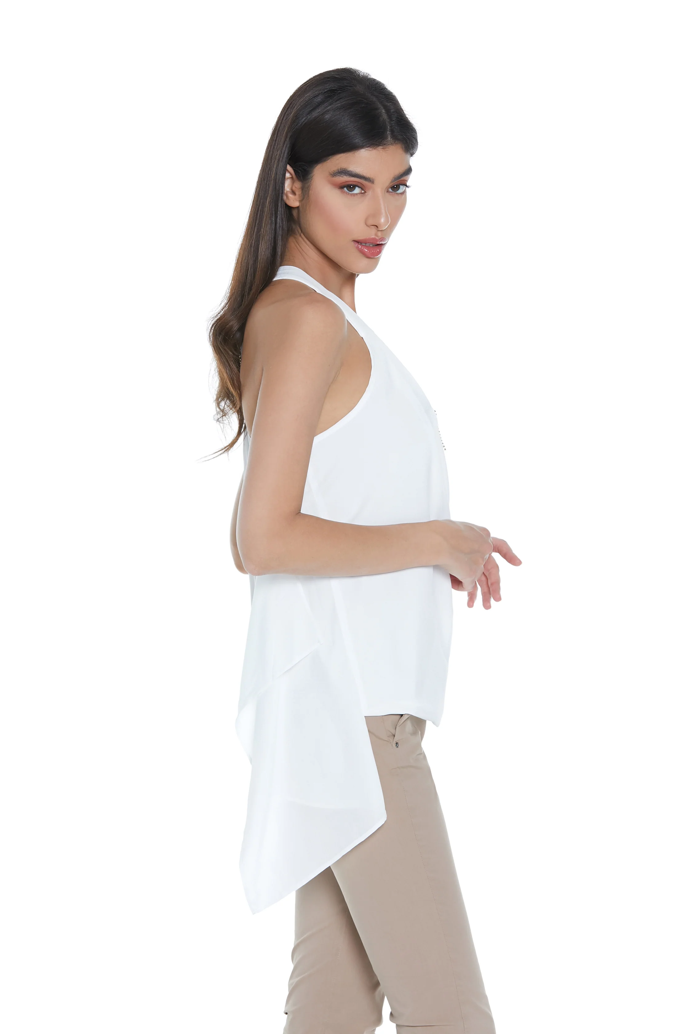 Top AGAPANTO con spalline scollo incr. Più collana strass con punte - Image 3