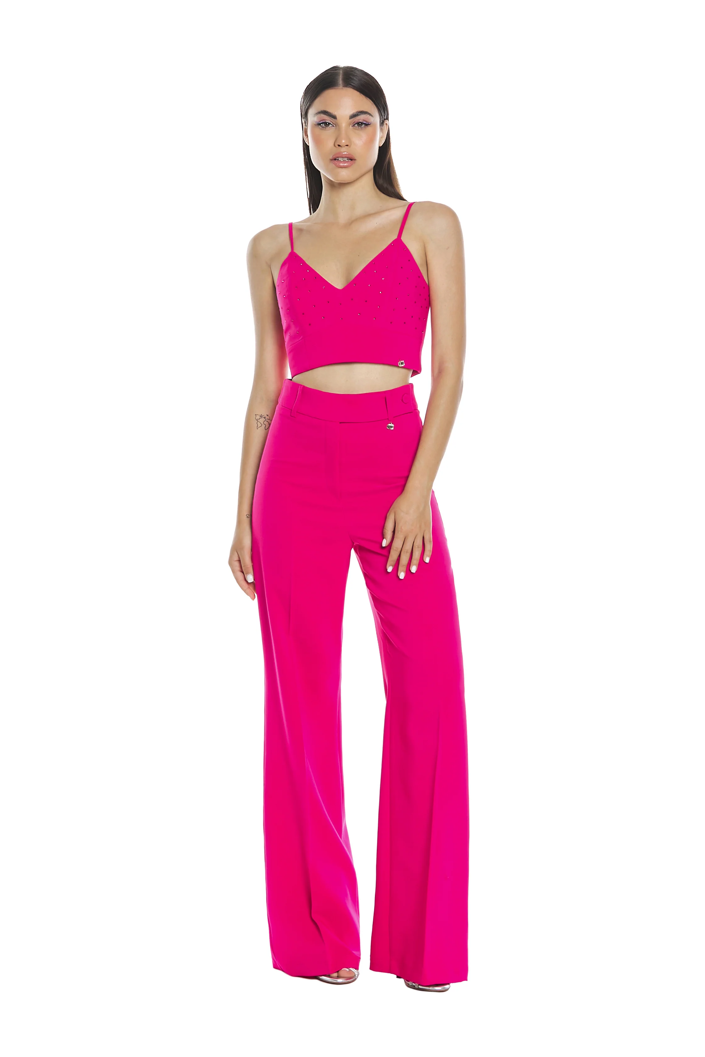 Top EGIRINA con zip retro full strass - Image 2